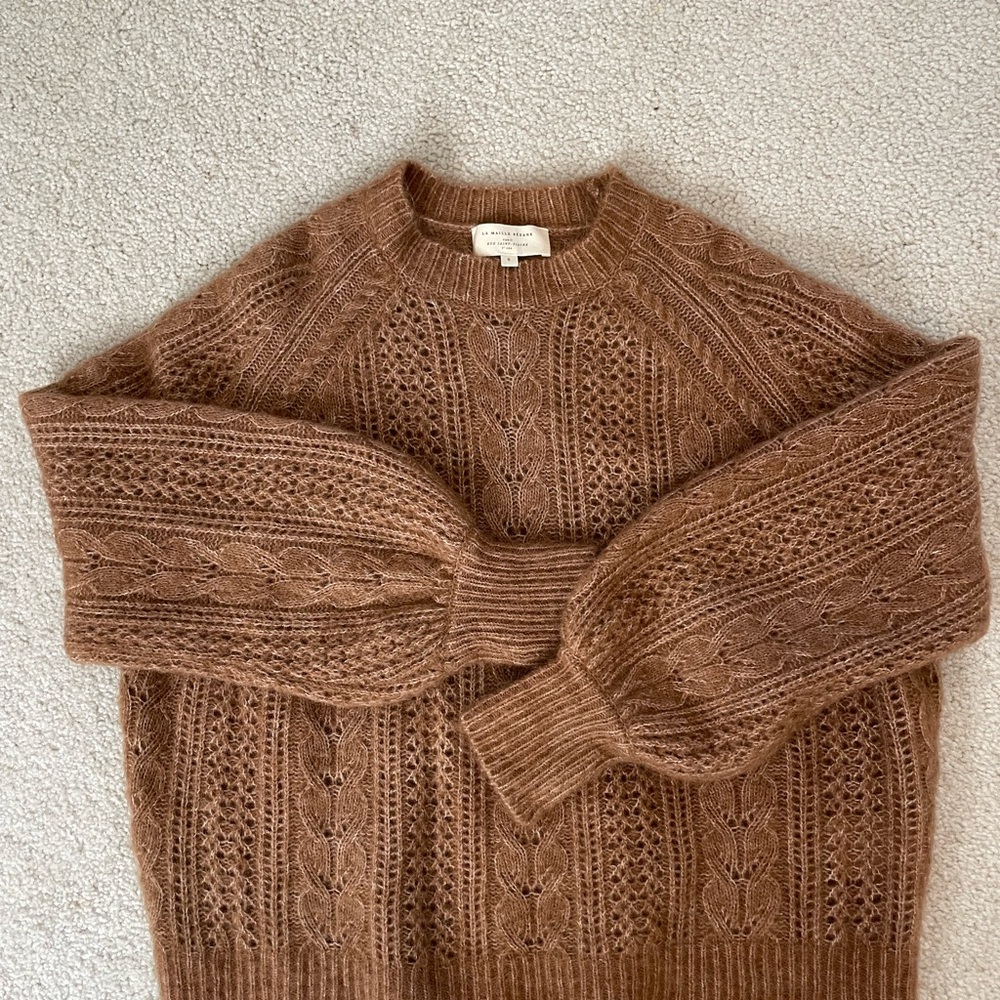 Sezane Brown Knit Sweater